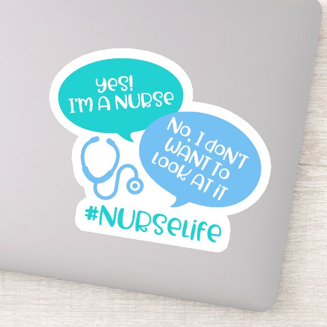 Hashtag Niedlich Nurse Life Notebook Decal Sticker (Detail)