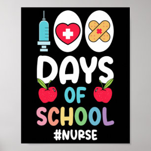Hashtag Nurse Happy 100 Tage Schulkrankenversorgun Poster