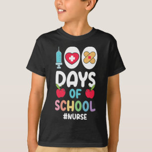 Hashtag Nurse Happy 100 Tage Schulkrankenversorgun T-Shirt