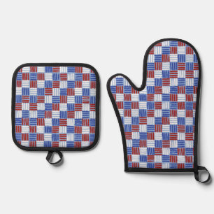 Hashtag Patriotisch Ofenhandschuh & Topflappen-Set