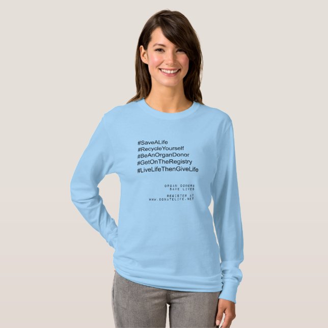 Hashtag Recycle sich selbst Organspender T-Shirt (Vorne ganz)