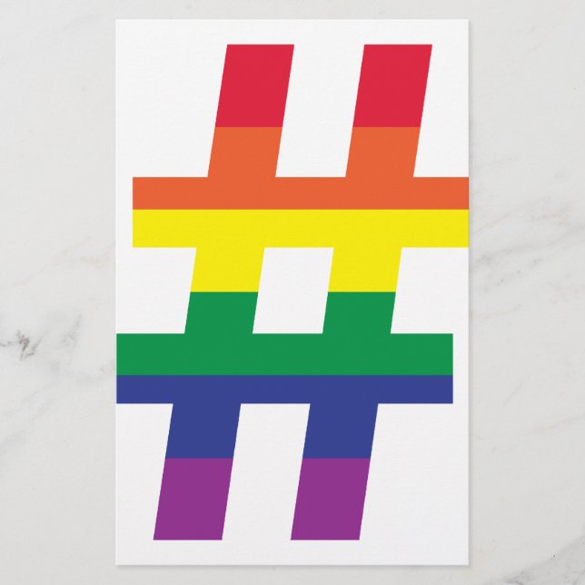 Hashtag, Regenbogenflagge Briefpapier (Vorderseite)