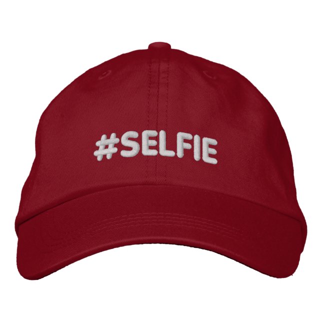 Hashtag Selfie Bestickte Baseballkappe (Vorderseite)
