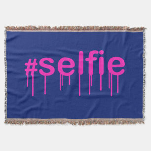 Hashtag Selfie Drooling auf blaue Dekoration Decke