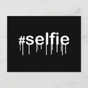 Hashtag Selfie Drooling Black Decor Postkarte