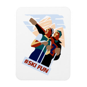 Hashtag Skispaß Magnet