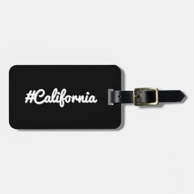 Hashtag Staat Kaliforniens CA Gepäckanhänger (Vorderseite horizontal)