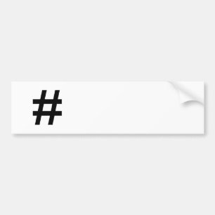 #HASHTAG - Symbol für den Schwarzen Hash-Tag Autoaufkleber