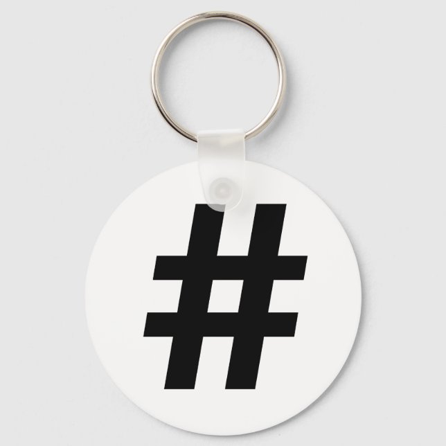 HASHTAG SYMBOL -.png Schlüsselanhänger (Vorderseite)