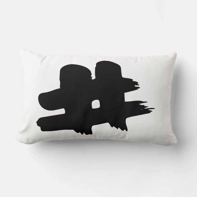 # Hashtag Symbol-Zahl-Zeichen-Pfund-Schlüssel Lendenkissen (Vorderseite)