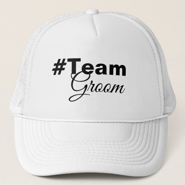 Hashtag Team Groom Truckerkappe (Vorderseite)