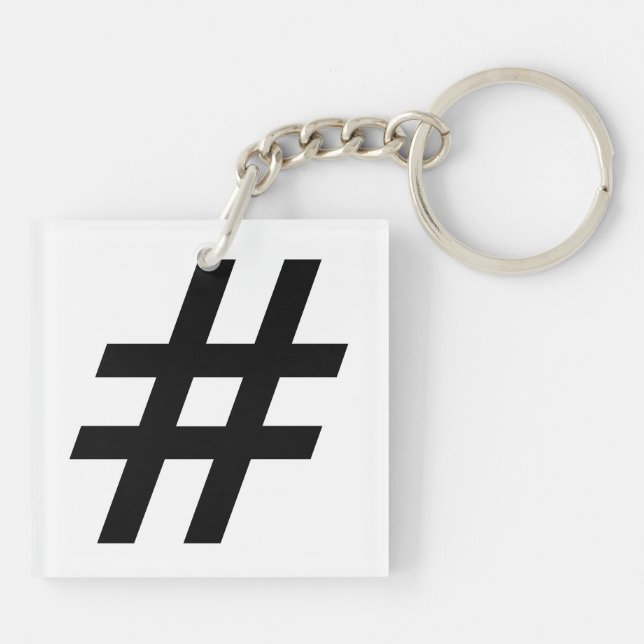 Hashtag-Textsymbol-Hashtag Schlüsselanhänger (Rückseite)