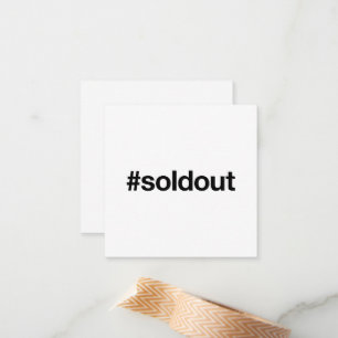 Hashtag VERKAUFT Mitteilungskarte