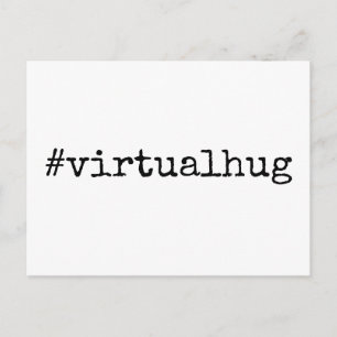 Hashtag Virtual Hug Black & White Postkarte