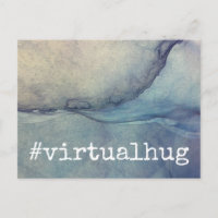 Hashtag Virtual Hug über Denim Blue Abstrakt Ink