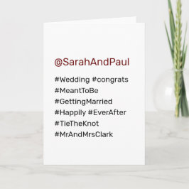 Hashtags lustige Hochzeit zu heiraten Glückwunsch Karte
