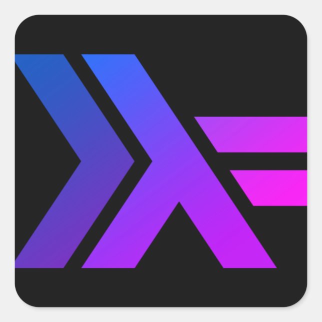 Haskell Logotype Quadratischer Aufkleber (Vorderseite)