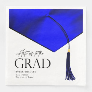 Hasoff to Grad Blue & Gold Mens Abschluss Serviette
