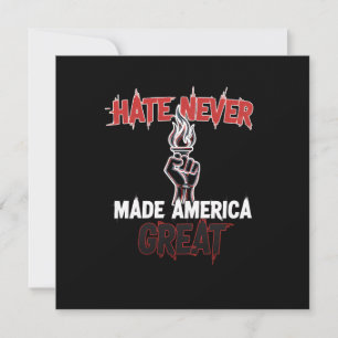 Hass hat Amerika niemals groß gemacht Patriotische Feiertagskarte