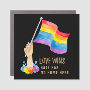 Hass hat hier keine Zuhause   Gay Pride Rainbow LG Auto Magnet