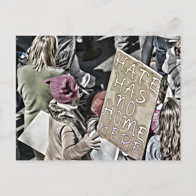 Hass hat hier keine Zuhause Postkarte (Vorderseite)