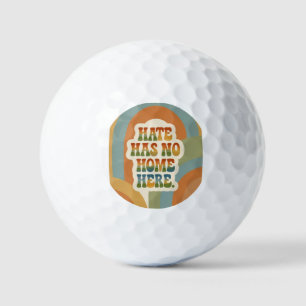 Hass hat hier keinen Platz Retro Regenbogen Golfball