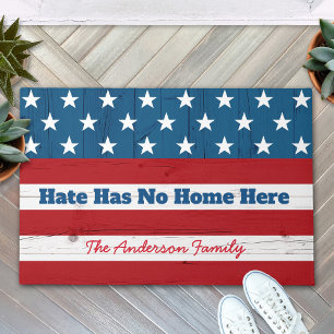 Hass hat keine Zuhause hier Rustic Patriotic USA F Fußmatte