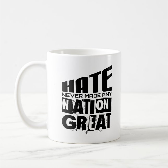 Hass hat nie irgendeine Nation zu einem großen pol Kaffeetasse (Links)