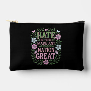 Hass hat noch keine Nation groß gemacht Floral Zubehörtasche