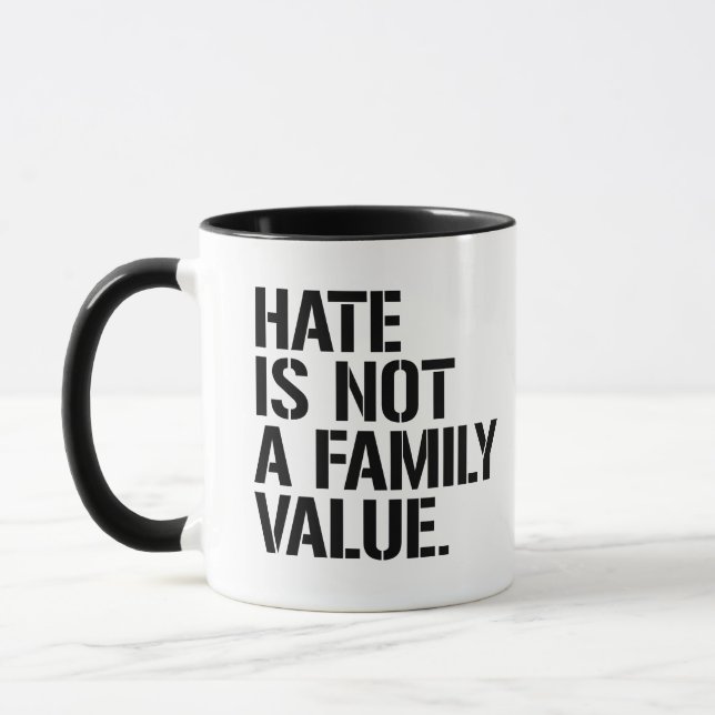 Hass ist kein Familienwert Tasse (Links)