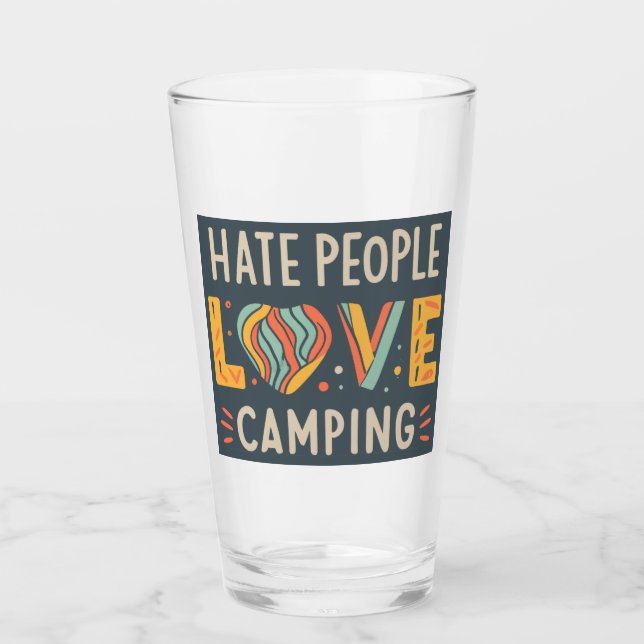Hass Menschen Liebe Camping Glas (Vorderseite)