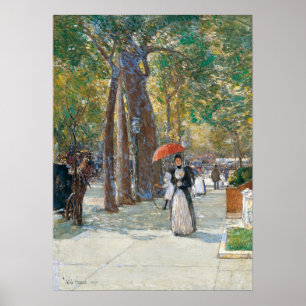 Hassam - Fifth Ave in Washington Sq New York 1891 Poster