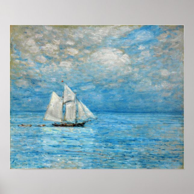 Hassam - Segeln auf ruhigen Meeren 1900 Poster (Vorne)