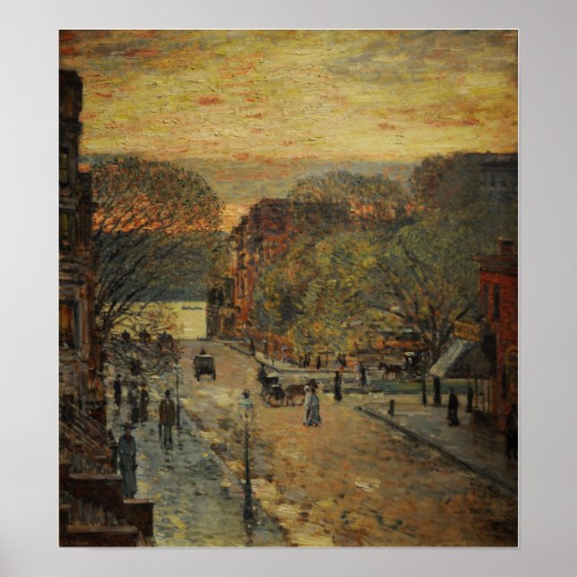 Hassam - Spring on West 78th Street 1905 Poster (Vorne)