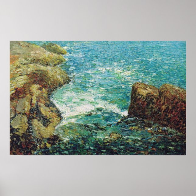 Hassam - Surf and Rocks 1906 Poster (Vorne)