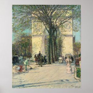 Hassam - Washington Arch Frühling Poster