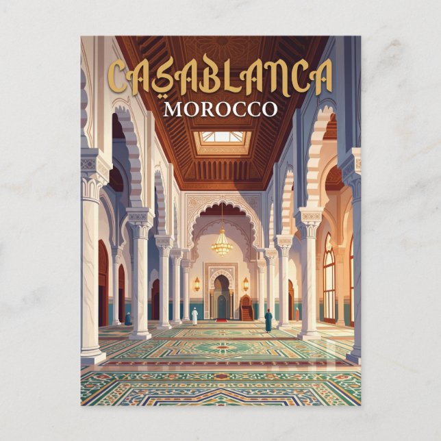 Hassan-II-Moschee Marokko Postkarte (Vorderseite)