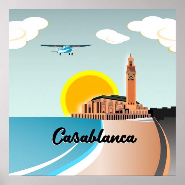 Hassan II Mosque Casablanca Marokko Poster (Vorne)