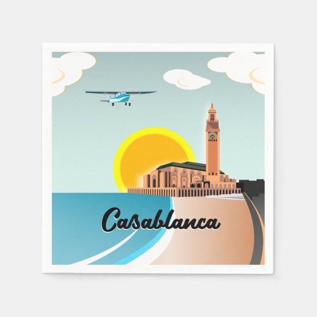 Hassan II Mosque Casablanca Marokko Serviette (Vorderseite)