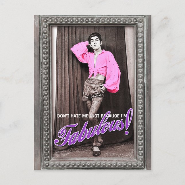 Hasse mich nicht nur, weil ich fabelhaft bin. postkarte (Vorderseite)