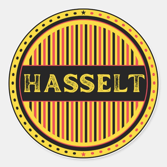 Hasselt City Pride Emblem – Belgian Identity Runder Aufkleber (Vorderseite)