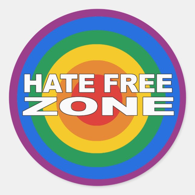 Hassfreie Zone Runder Aufkleber (Vorderseite)