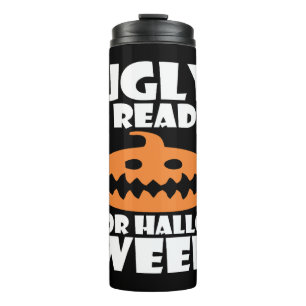 hässlich und fertig für Halloween Pumpkin Thermosbecher