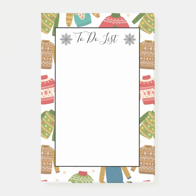 hässliche, aber Niedliche hässliche Weihnachtssüße Post-it Klebezettel (Vorderseite)