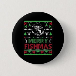 Hässliche Angel-Weihnachts-B-Fisch-Bekleidung Button
