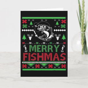 Hässliche Angel-Weihnachts-B-Fisch-Bekleidung Karte