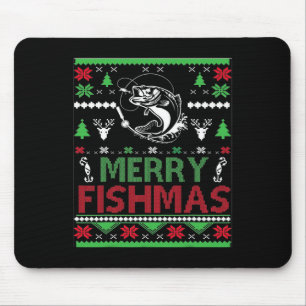 Hässliche Angel-Weihnachts-B-Fisch-Bekleidung Mousepad