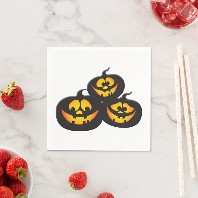 Hässliche Ausdrücke Halloween-Kürbis Serviette (Beispiel)