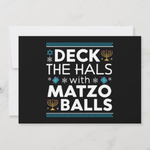 Hässliche Chanukka-Halle mit Matzo-Ball-Chanukah Einladung