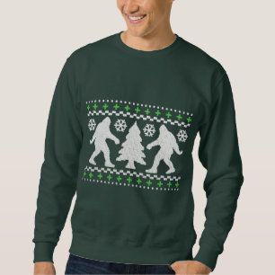 Hässliche Feiertags-Bigfoot-Weihnachtsstrickjacke Sweatshirt
